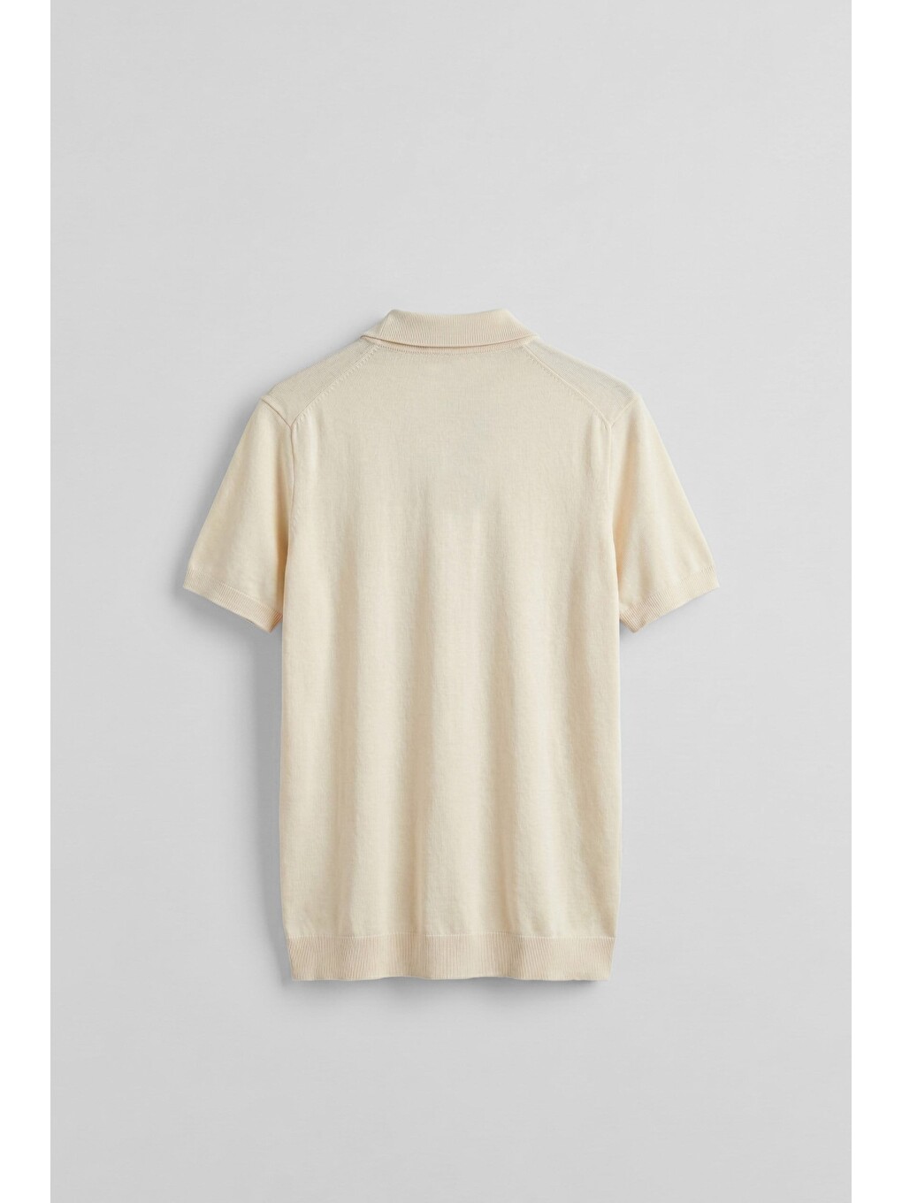 Erkek Relaxed Fit Dökümlü Polo Yaka Triko T-shirt Bej-1