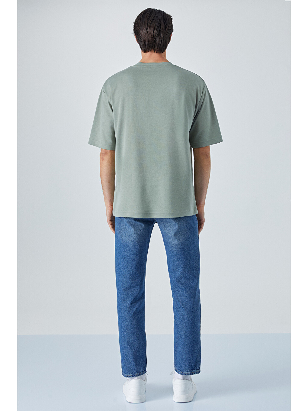 Hıson Erkek Relaxed Bisiklet Yaka Kısa Kollu Yeşil T-shirt-4