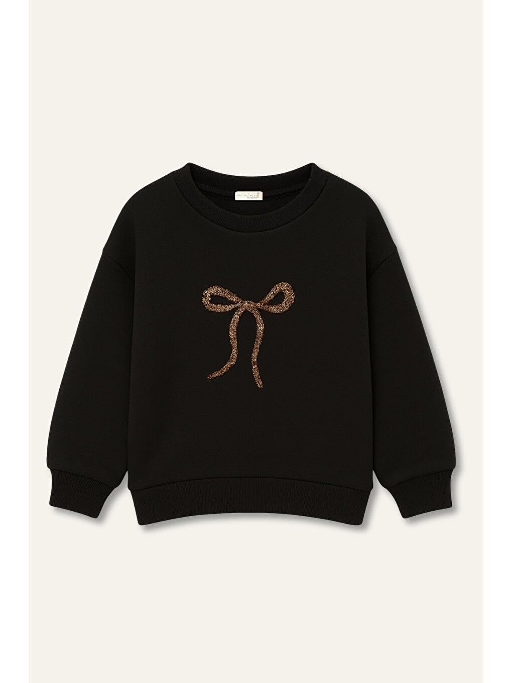 Kız Çocuk Nakıs Detaylı Sweatshirt - Siyah