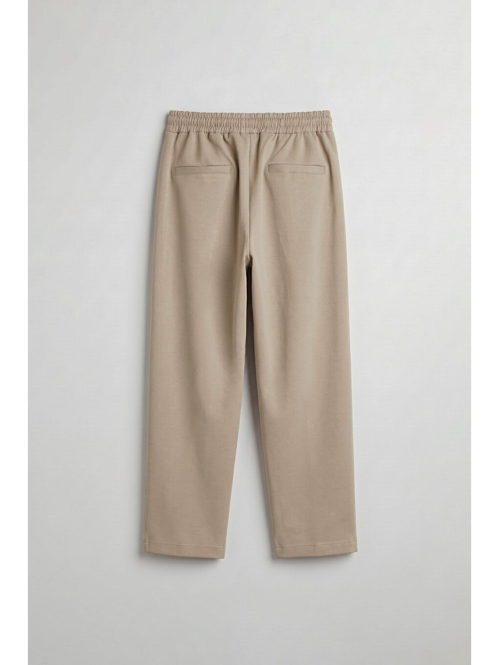 Erkek Relaxed Fit Lastikli Bel Pileli Pantolon Bej-1
