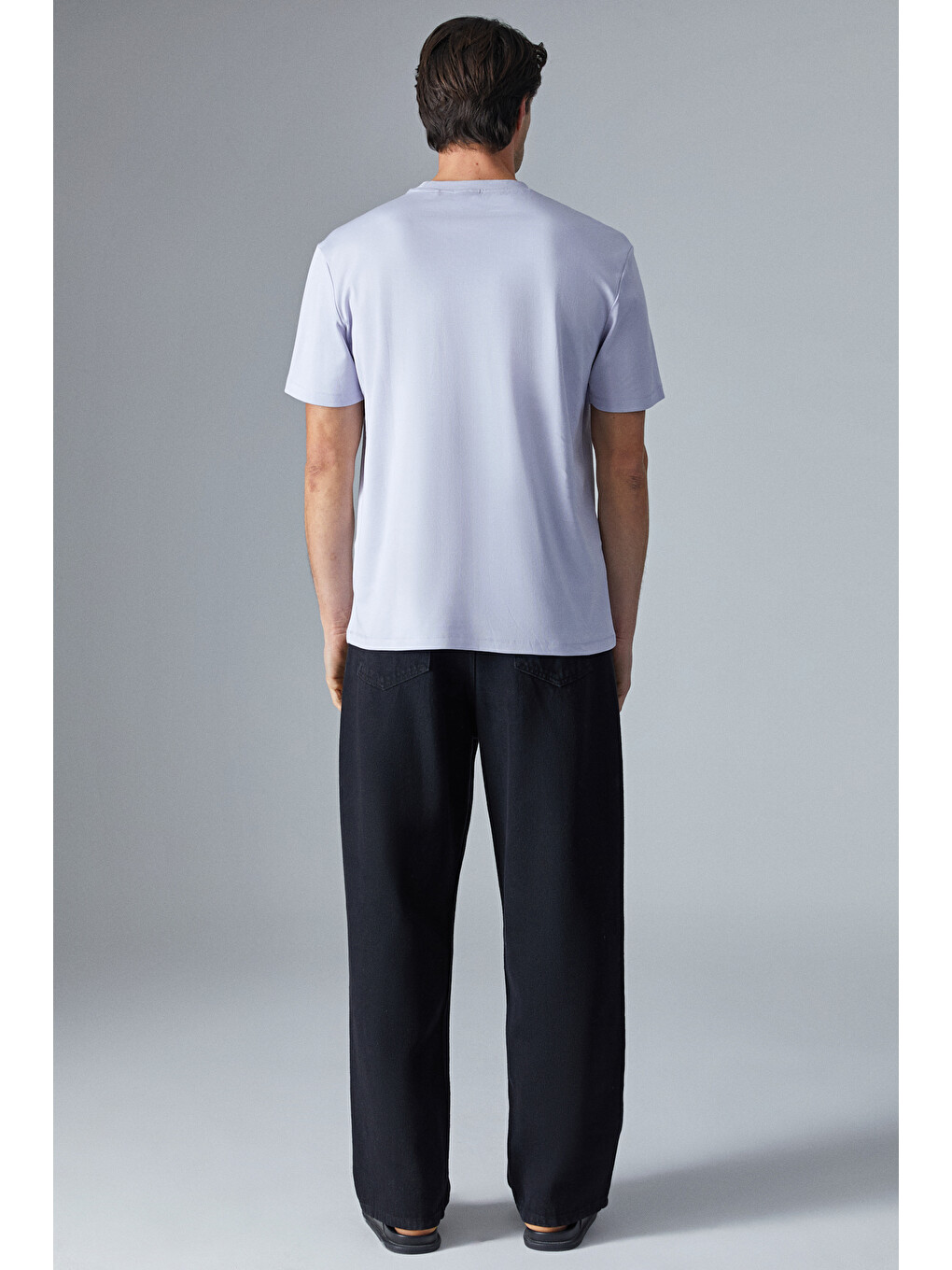 Hıson Erkek Relaxed Bisiklet Yaka Kısa Kollu Lila T-shirt-4