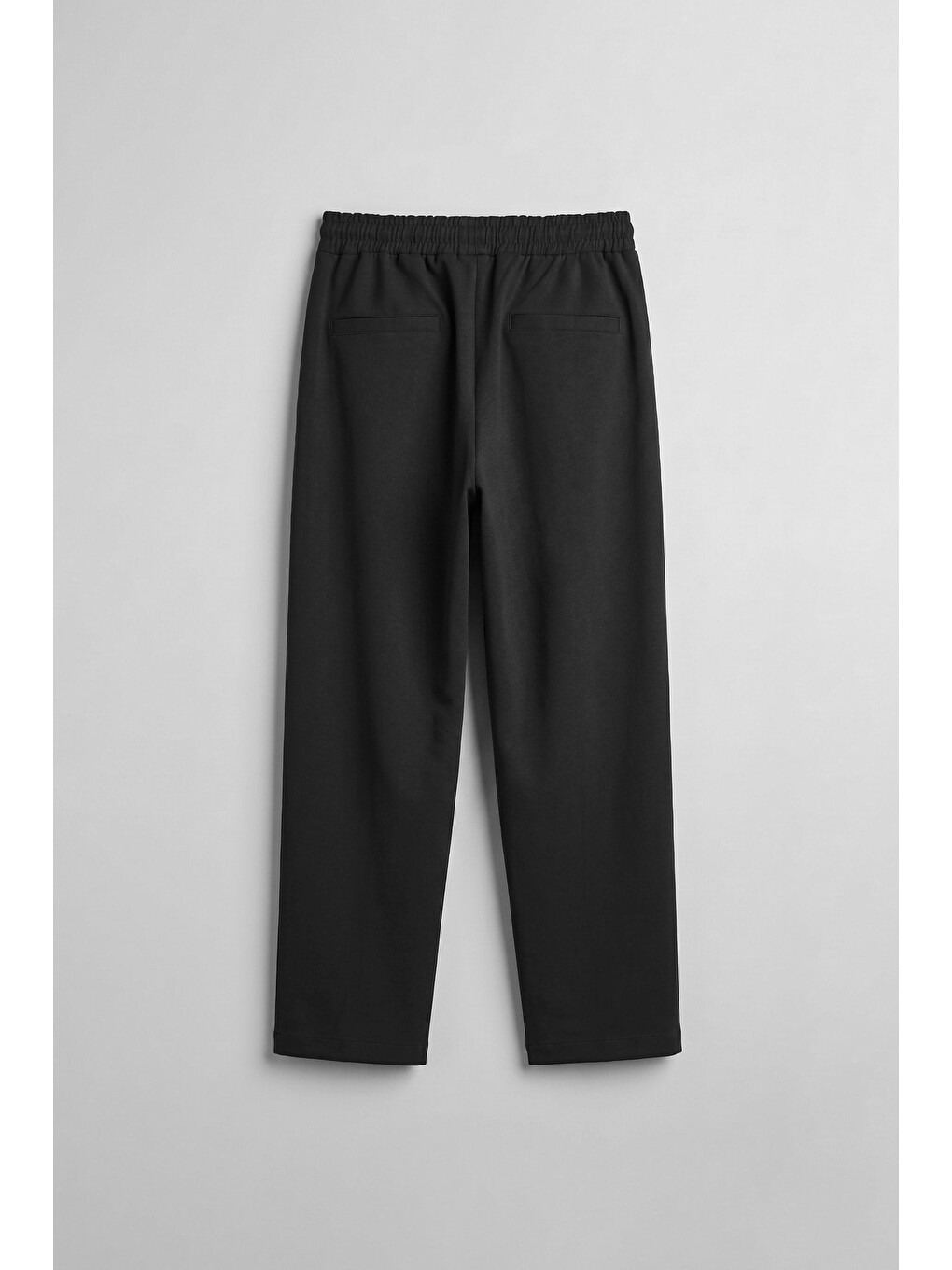 Erkek Relaxed Fit Lastikli Bel Pileli Pantolon Siyah-1