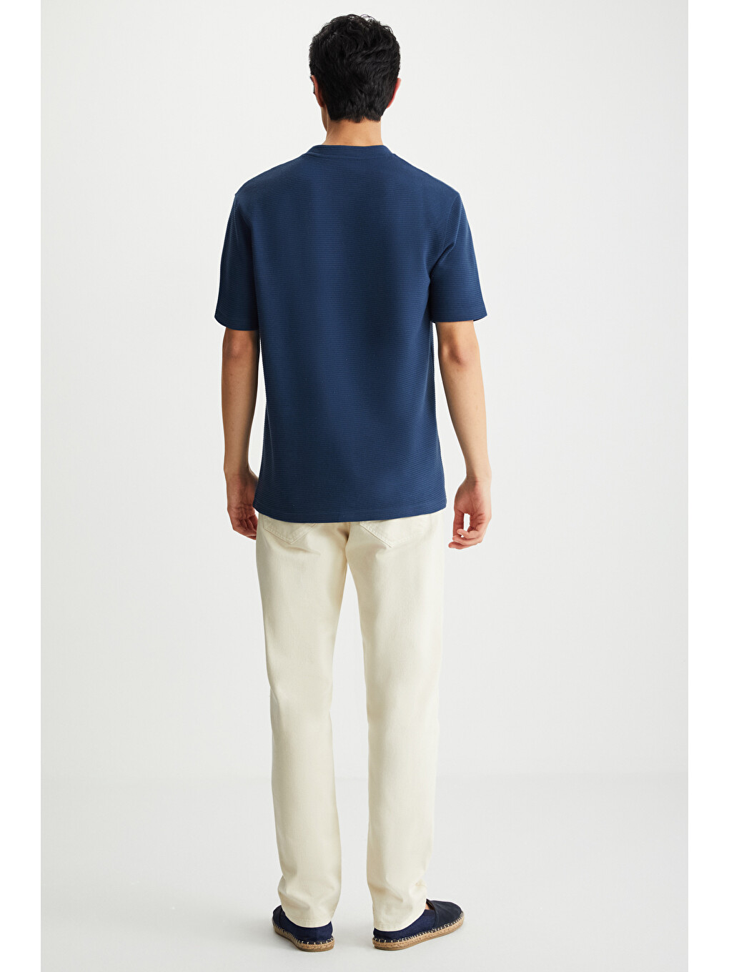 Dravık Erkek Yuvarlak Yaka Kısa Kol Regular Fit Lacivert T-shirt-4