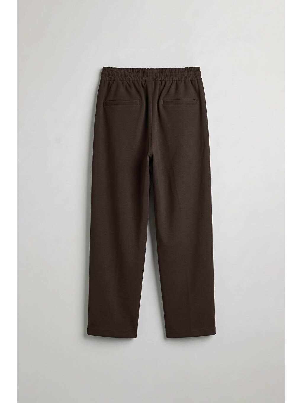 Erkek Relaxed Fit Lastikli Bel Pileli Pantolon Kahverengi-1