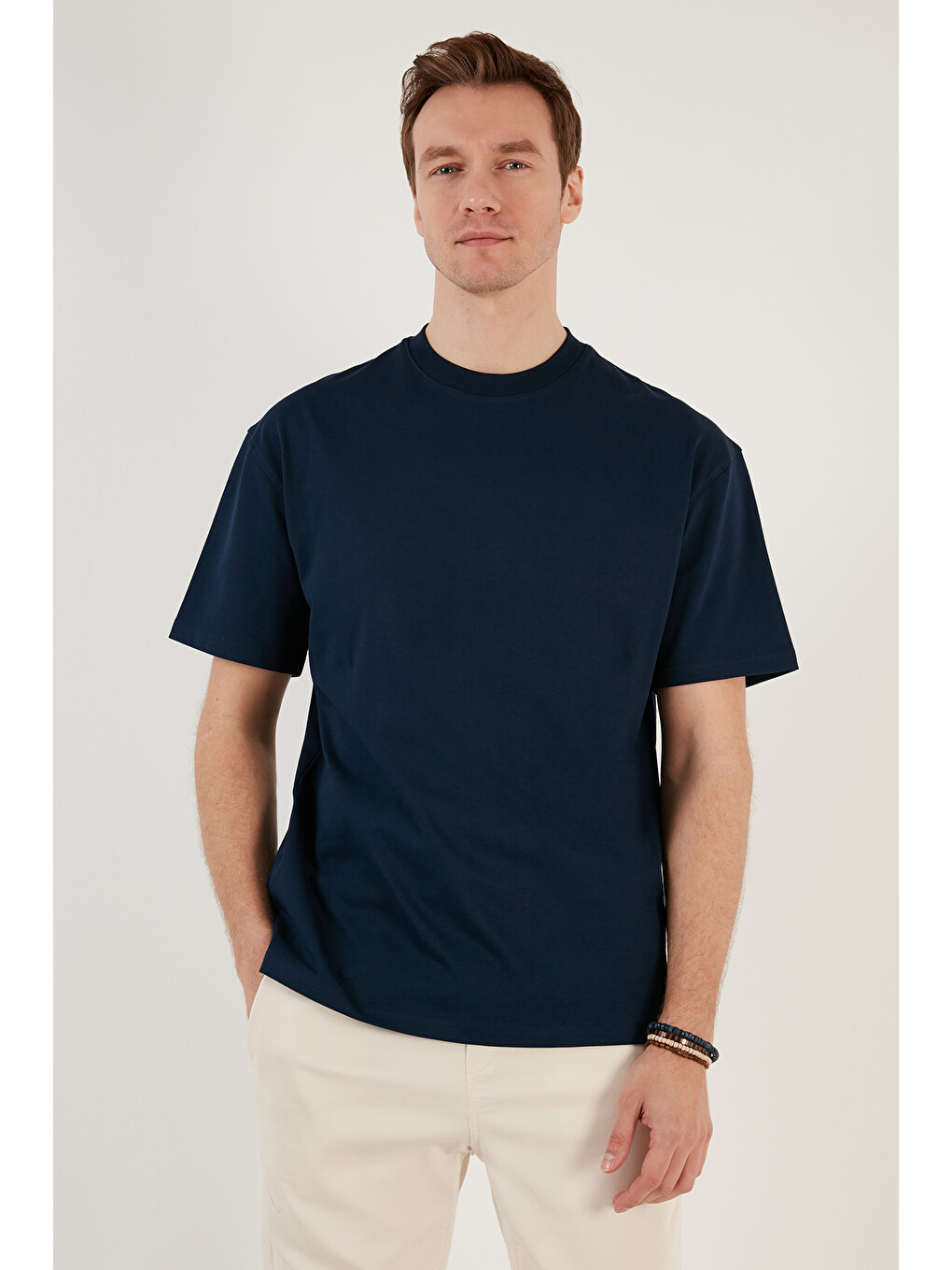 İndigo Pamuklu Relaxed Fit Sıfır Yaka Erkek T Shirt 5905446-4