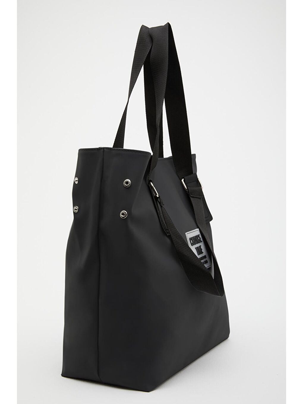 Kadın Change Time Yazılı Omuz Çantası Siyah 35 x 38 cm-2