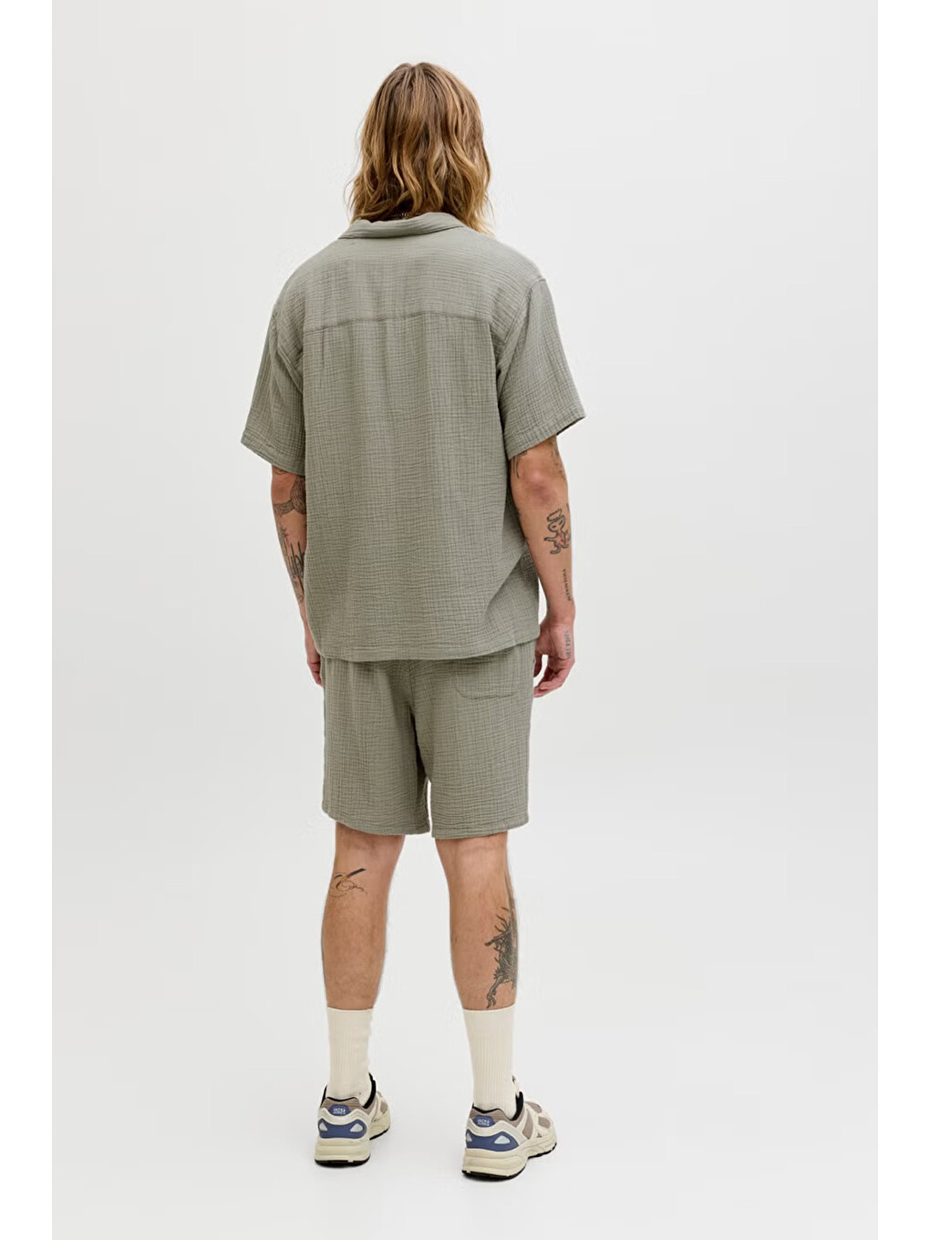 Yeşil Pants Studio Jpstjaıden % 100 Pamuk Relaxed Fit Short 12274758-3