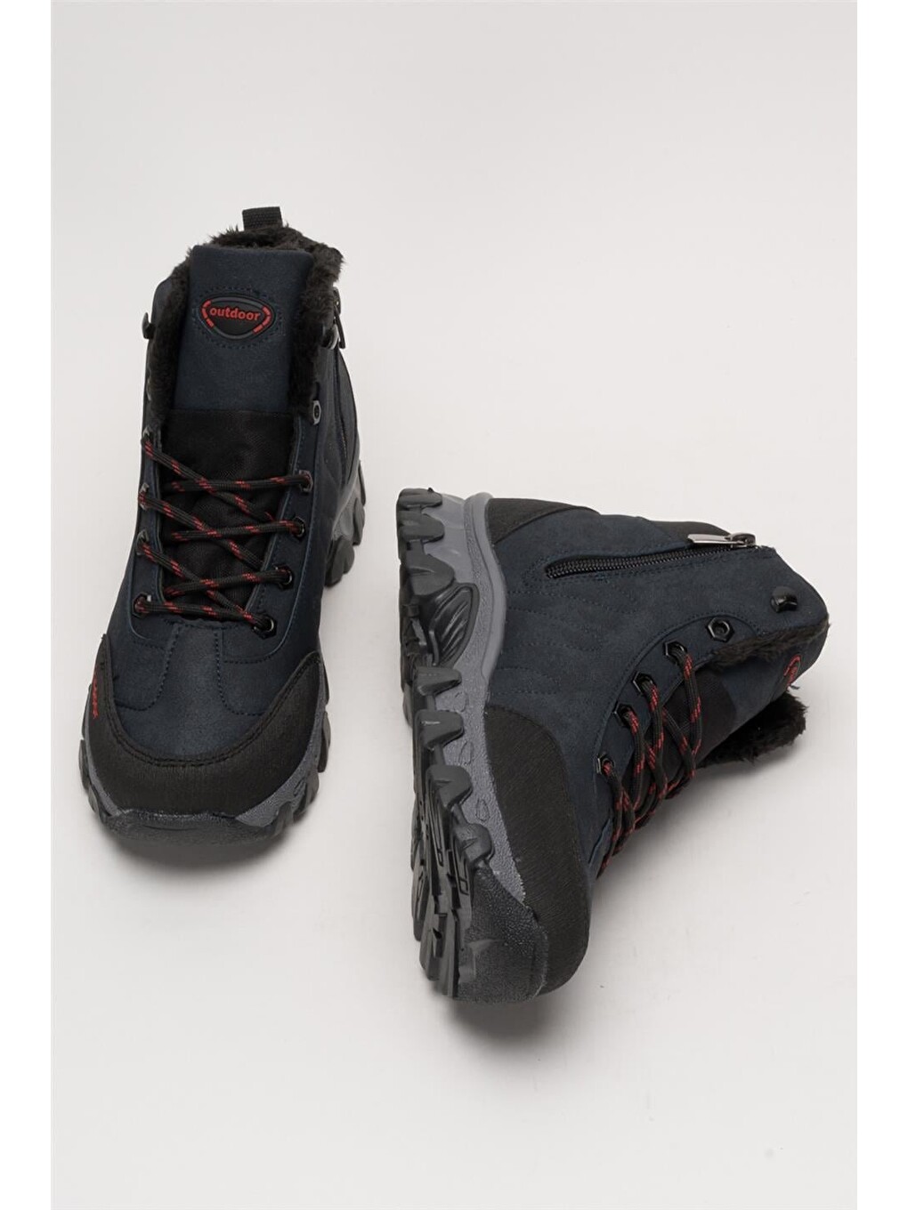 Soğuk Geçirmez Unisex Uzun Outdoor Trekking Bot Ayakkabı Lacivert-6