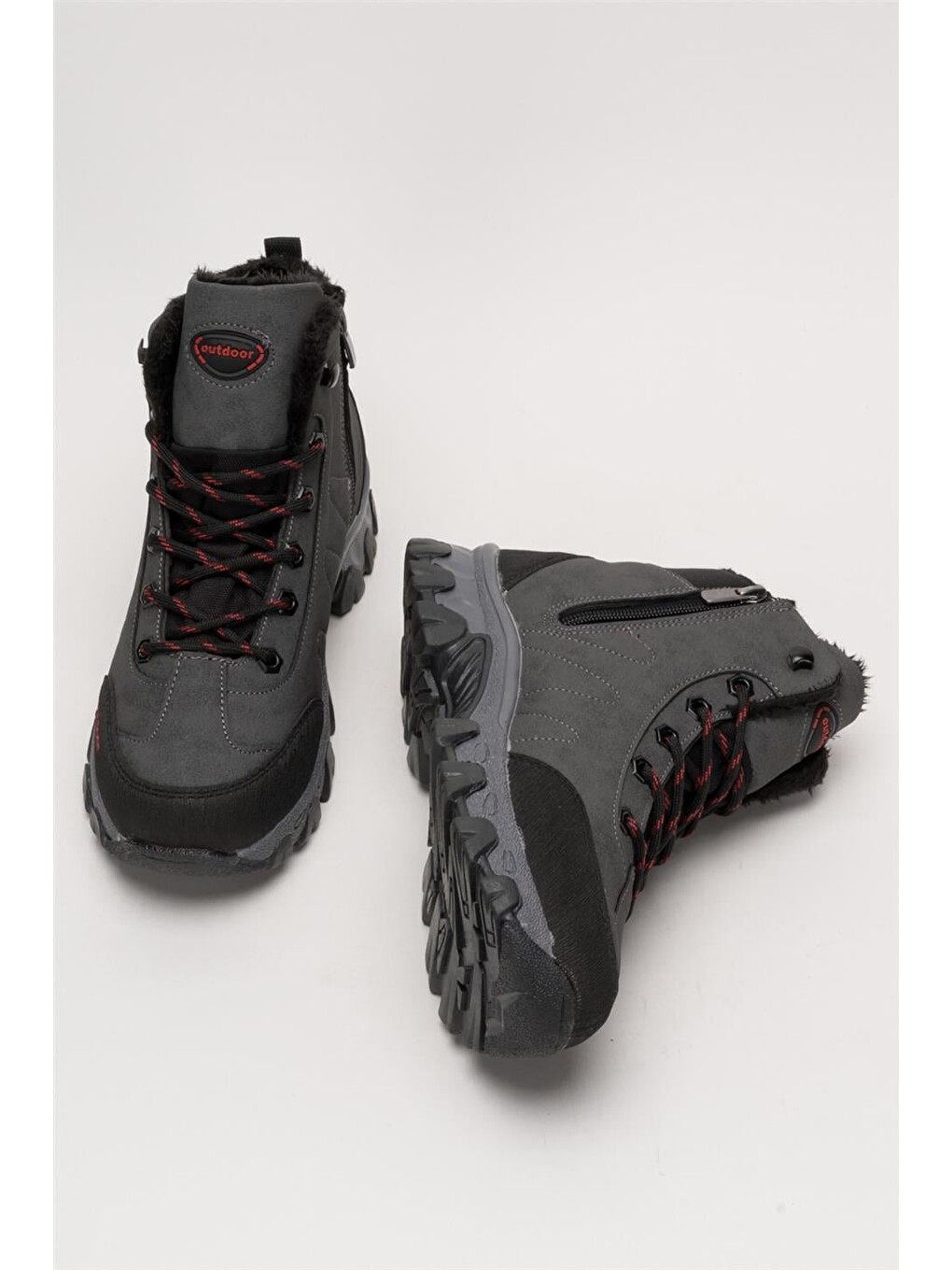 Soğuk Geçirmez Unisex Uzun Outdoor Trekking Bot Ayakkabı Gri-18