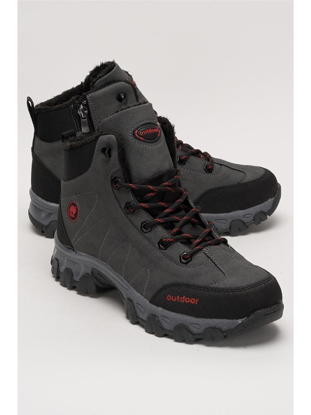 Soğuk Geçirmez Unisex Uzun Outdoor Trekking Bot Ayakkabı Gri-3