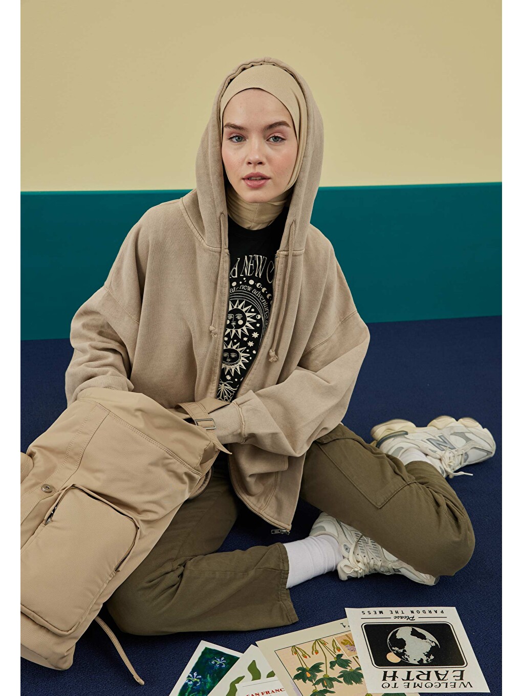 Bej Athletic Hijab Kum