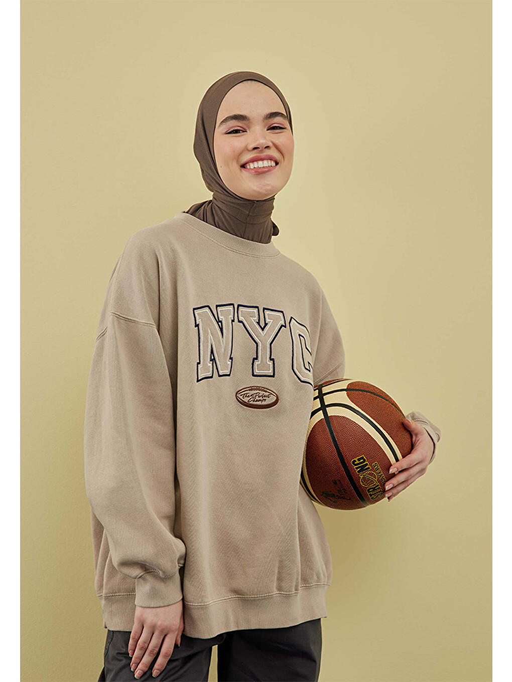 Kahverengi Athletic Hijab Tozlu Kahve