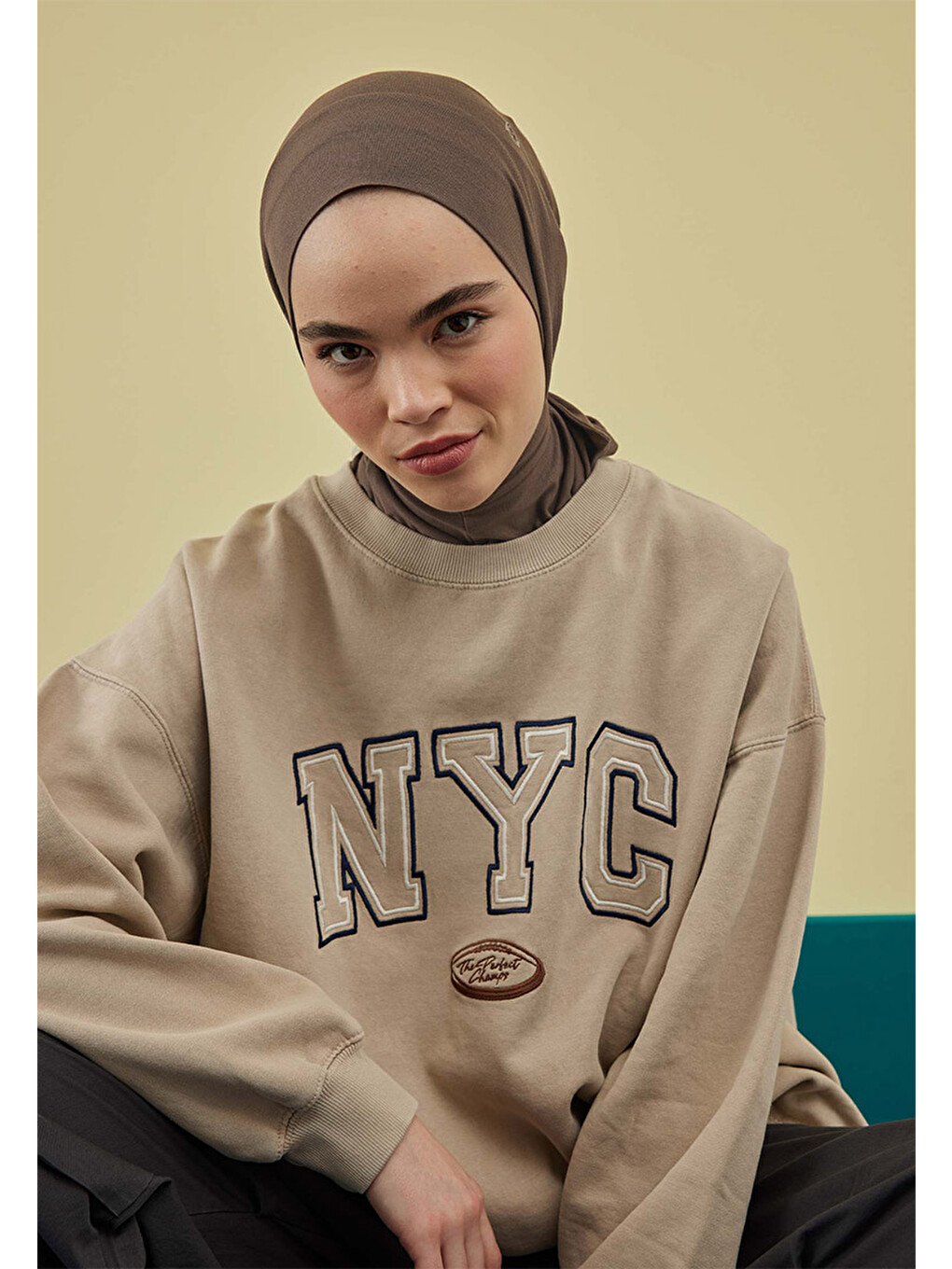 Kahverengi Athletic Hijab Tozlu Kahve-2