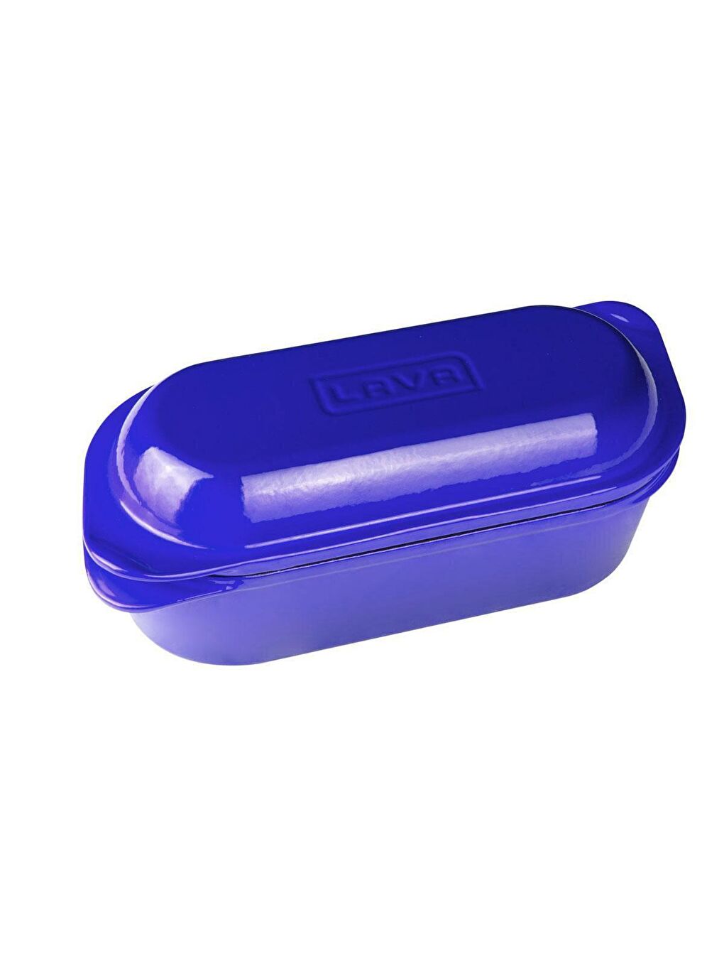 Mavi Ekmek Tenceresi Yekpare Kulplu Döküm Demir Kapak. Ölçü 12x28cm.-1