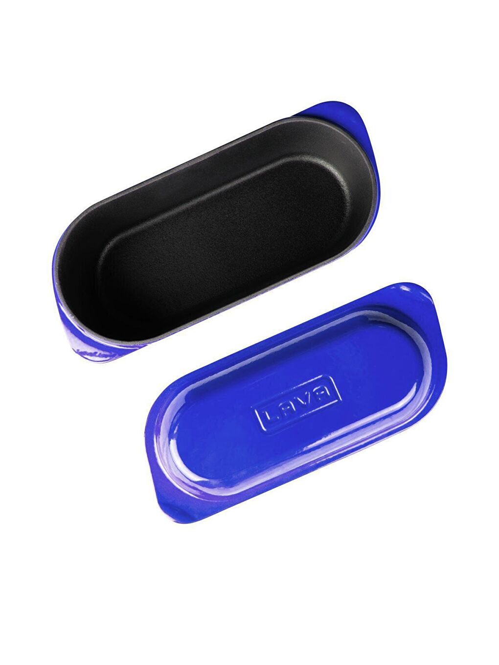 Mavi Ekmek Tenceresi Yekpare Kulplu Döküm Demir Kapak. Ölçü 12x28cm.-2