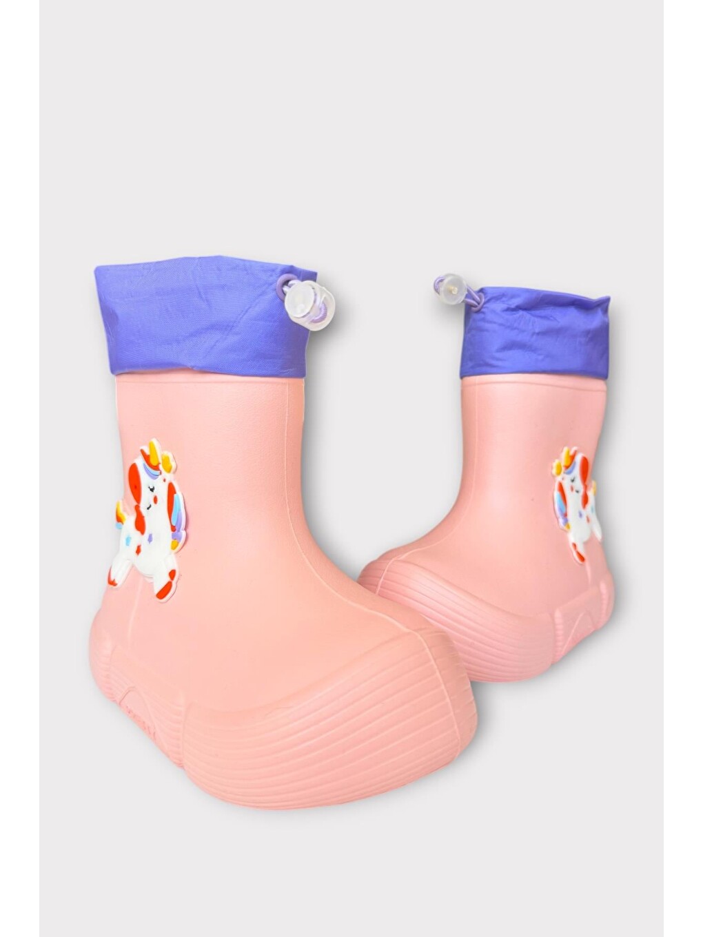 Pembe Çocuk Kışlık Su Geçirmez Yağmur Botu Pudra-2