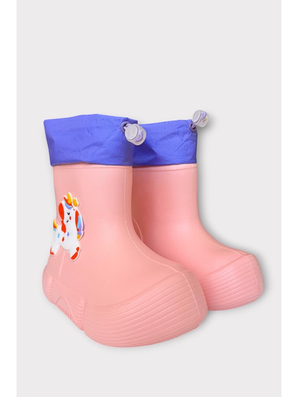 Pembe Çocuk Kışlık Su Geçirmez Yağmur Botu Pudra-3