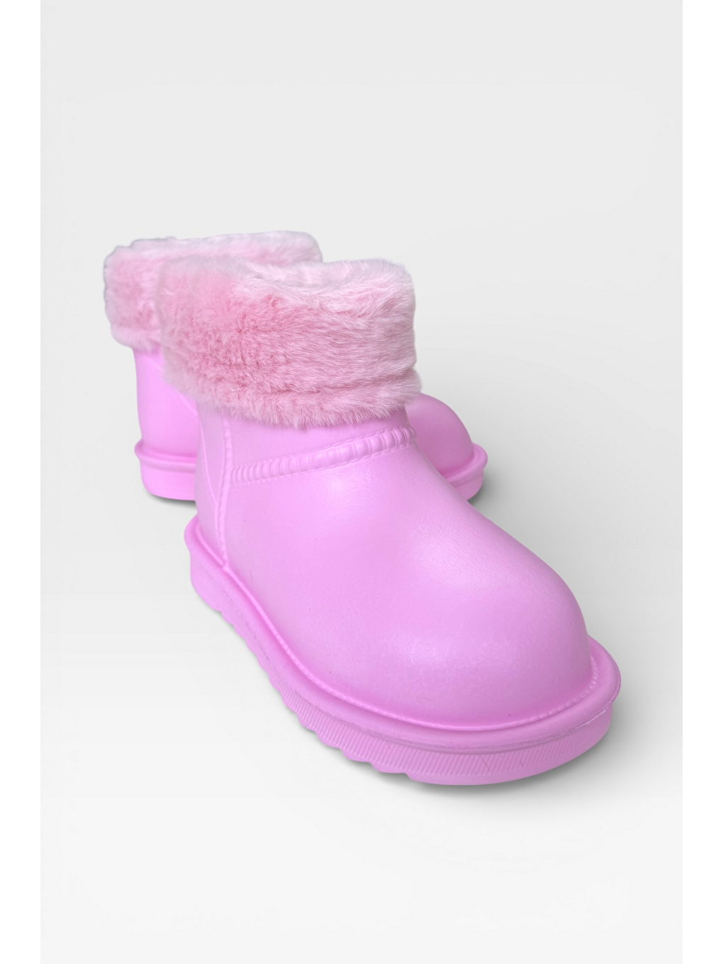 Çocuk Kışlık Su Geçirmez İçi Kürklü Yağmur Botu Pembe-4