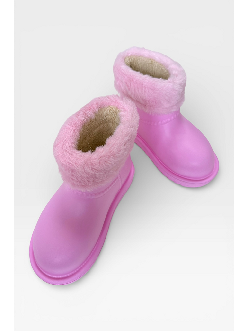 Çocuk Kışlık Su Geçirmez İçi Kürklü Yağmur Botu Pembe-6