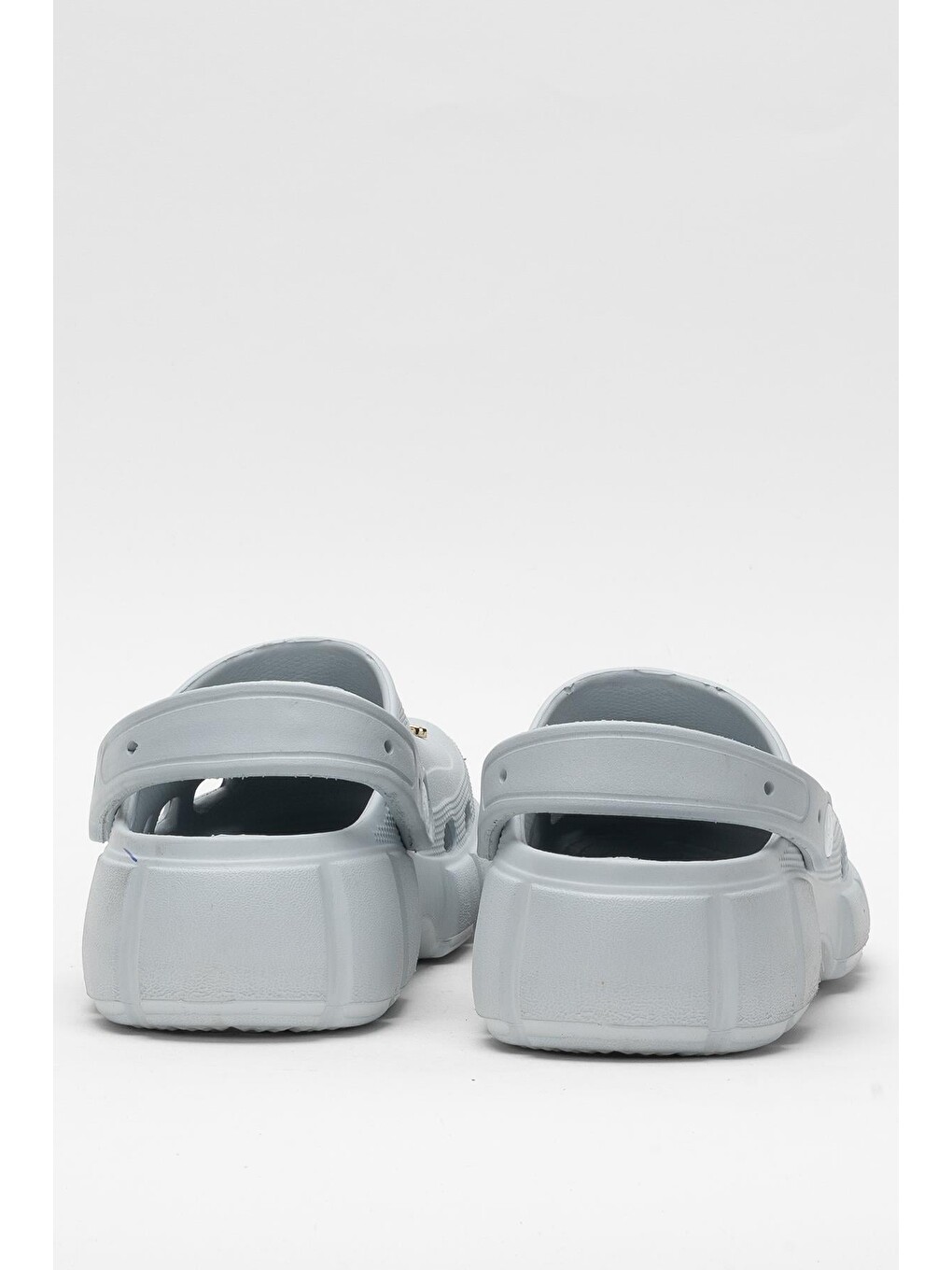 Yüksek Taban Taşlı Rahat Comfort Kadın Sandalet Gri-3