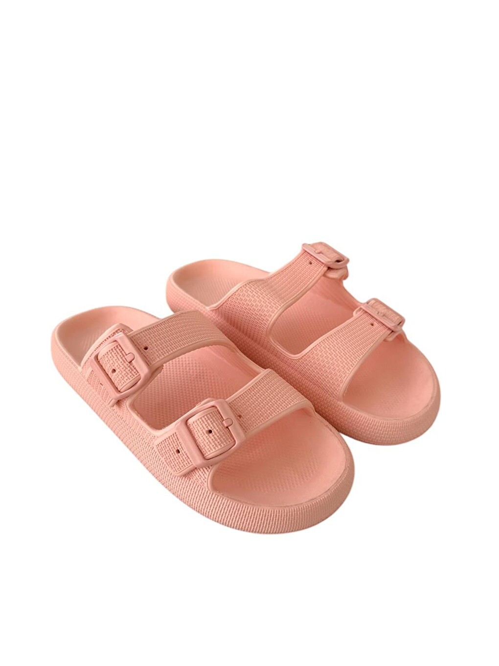 Pembe Unisex Çift Tokalı Medikal Hafif Eva Terlik Pudra-2