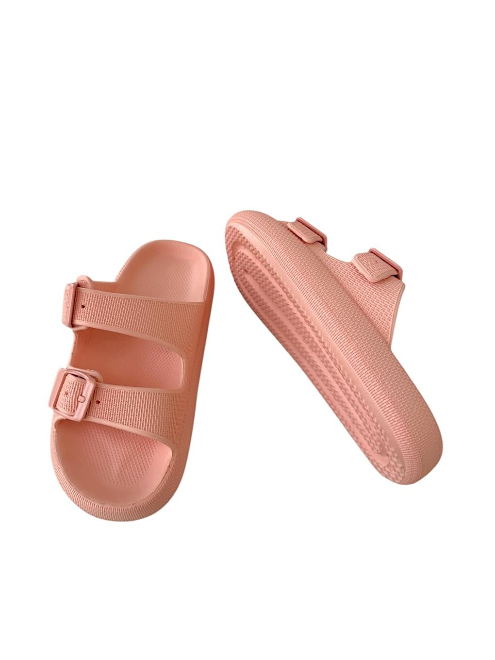Pembe Unisex Çift Tokalı Medikal Hafif Eva Terlik Pudra-5