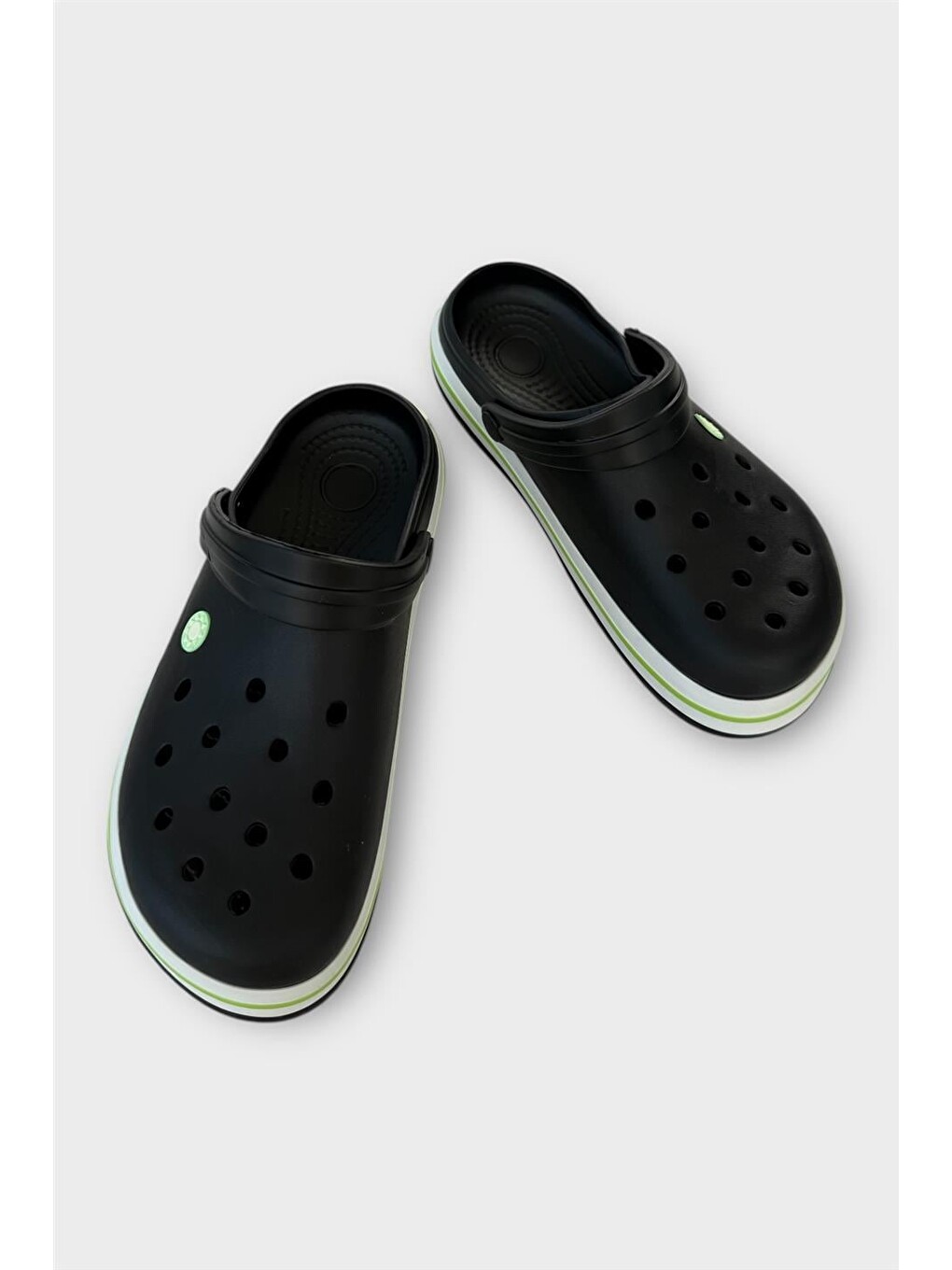 Unisex Comfort Hafif Medikal Hemşire Sabo Terlik Siyah - Yeşil-9