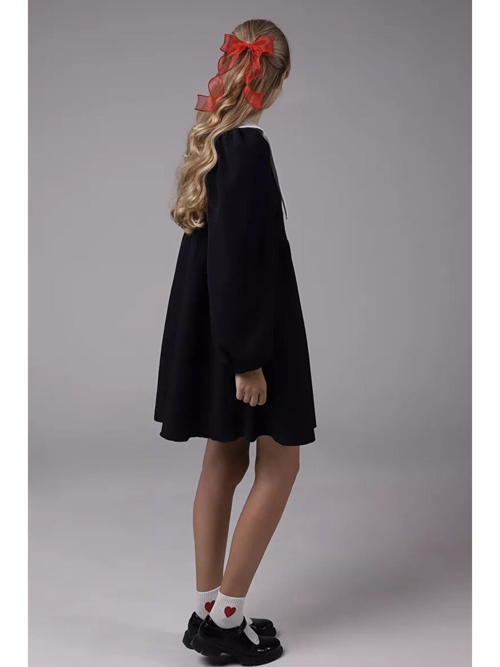 Kırmızı Alice Uzun Tül Fiyonklu Toka-3