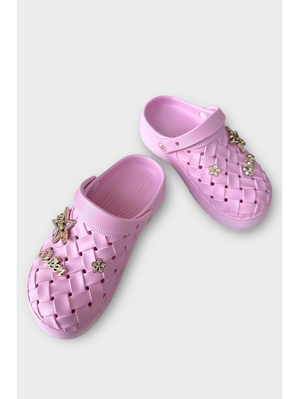 Kadın Taşlı Comfort Hafif Yüksek Taban Yazlık Sandalet Terlik Pembe-2