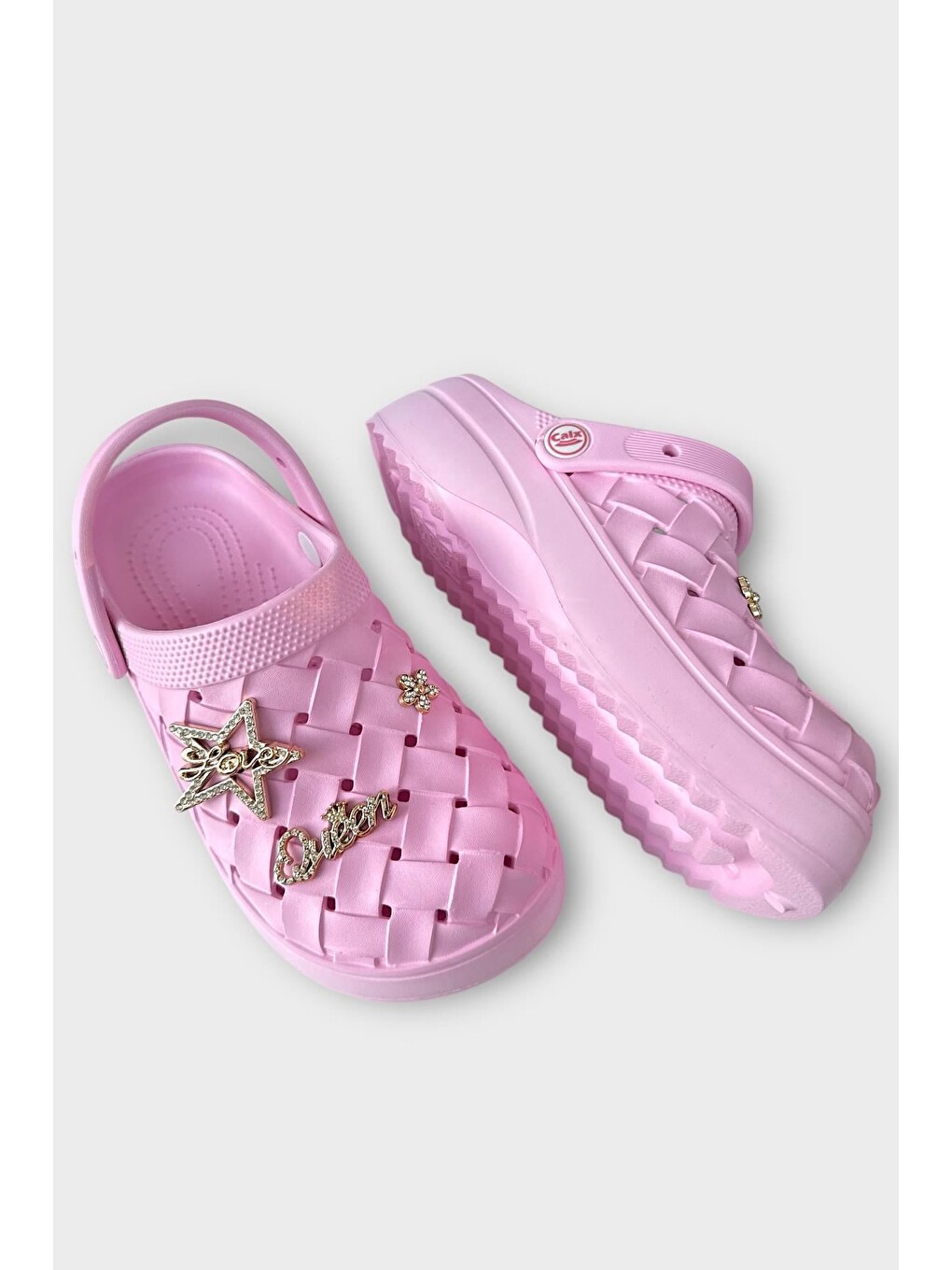 Kadın Taşlı Comfort Hafif Yüksek Taban Yazlık Sandalet Terlik Pembe-3