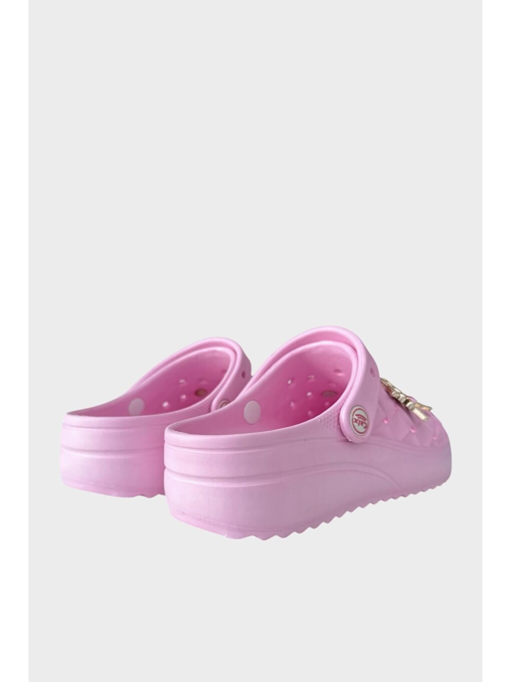Kadın Taşlı Comfort Hafif Yüksek Taban Yazlık Sandalet Terlik Pembe-4