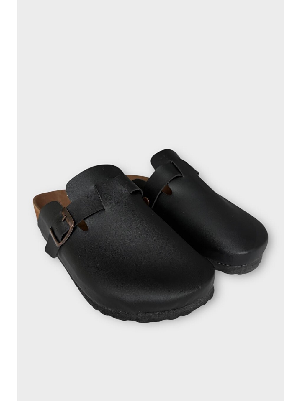 Unisex Toka Detaylı Mantar Anatomik Tabanlı Terlik Siyah-2
