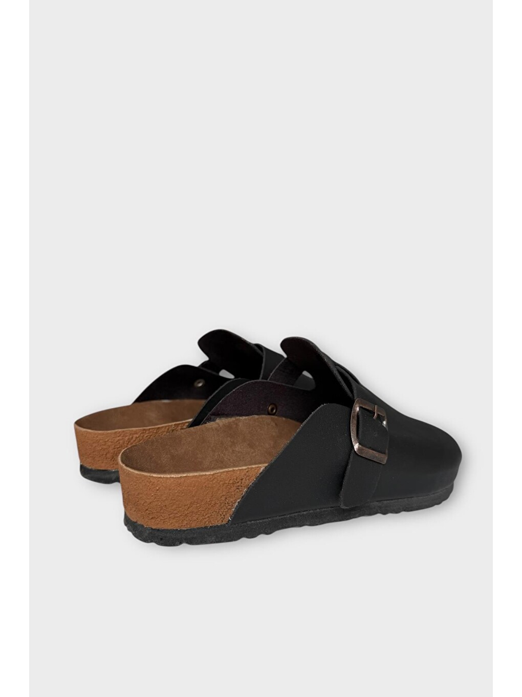 Unisex Toka Detaylı Mantar Anatomik Tabanlı Terlik Siyah-4