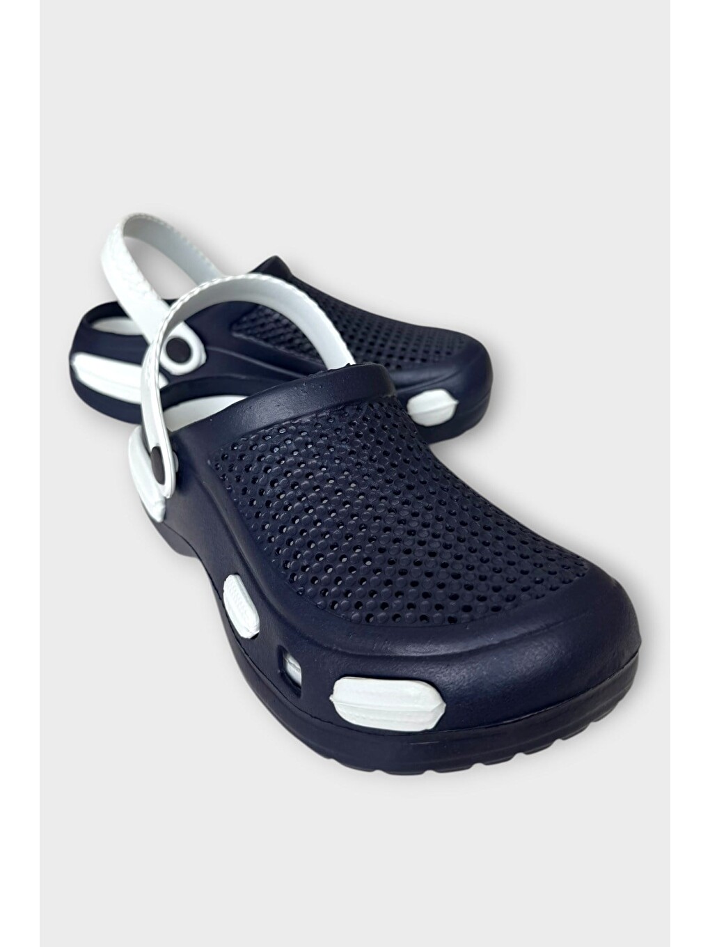 Unisex Comfort Medikal Hemşire Sabo Terlik Lacivert - Beyaz-3