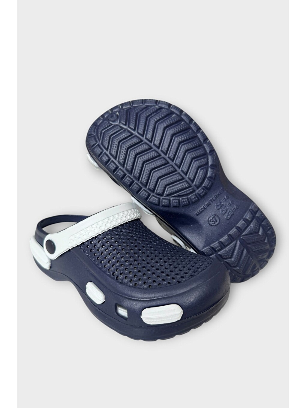 Unisex Comfort Medikal Hemşire Sabo Terlik Lacivert - Beyaz-8