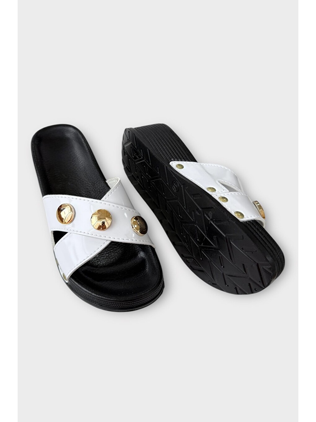 Kadın Günlük Terlik Ortopedik Yazlık Ev Plaj Tatil İş Terliği Beyaz-6