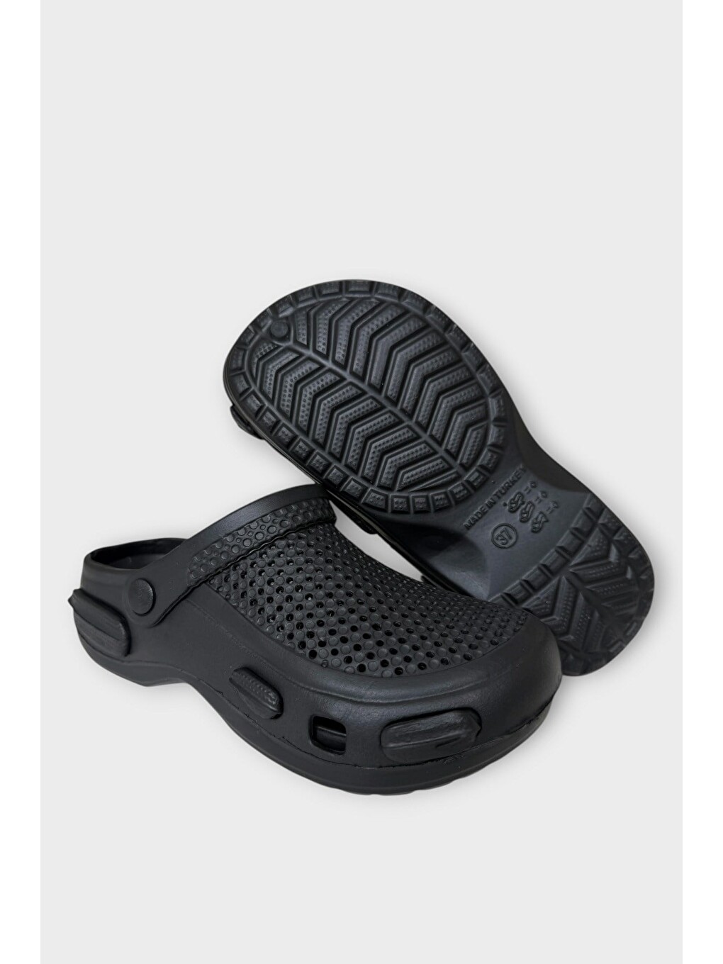 Unisex Comfort Medikal Hemşire Sabo Terlik Siyah - Siyah-8