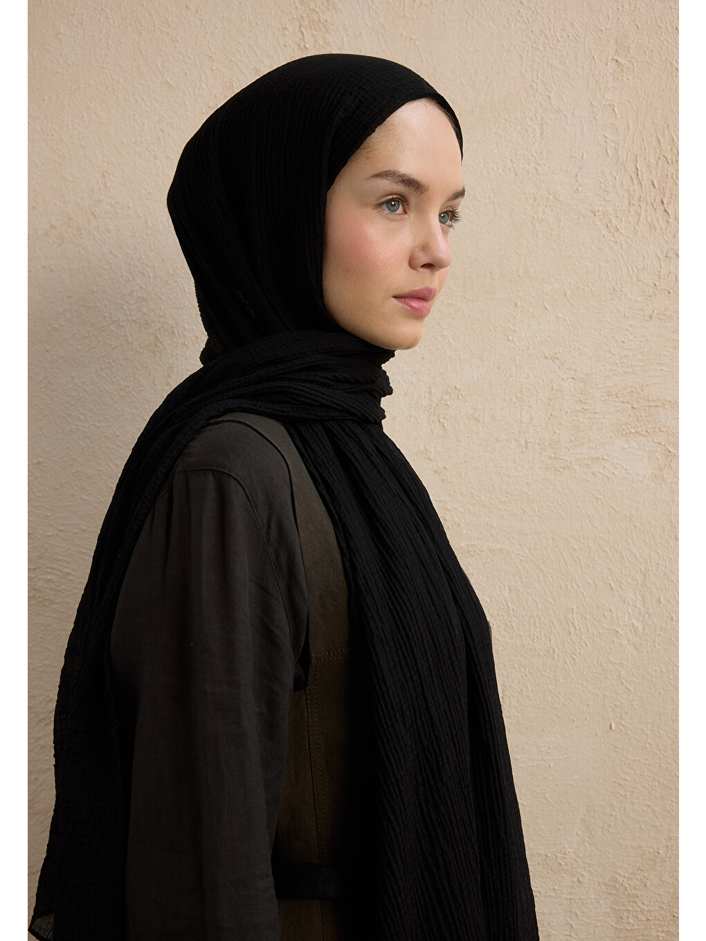 Modal Krinkıl Şal Siyah-2