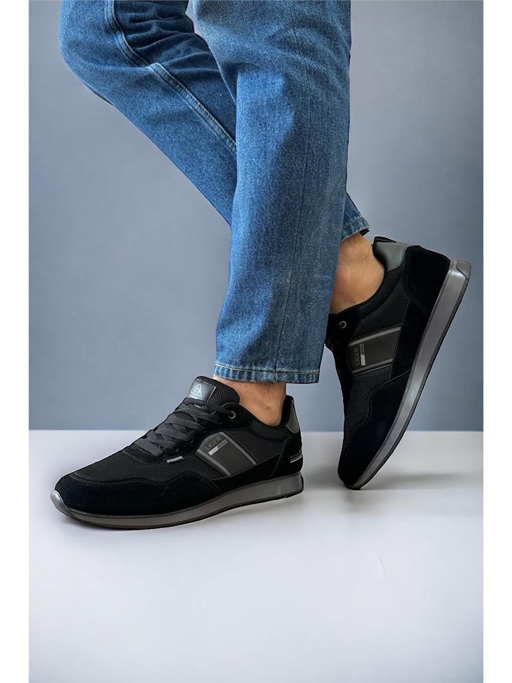 Erkek Günlük Sneaker Spor Ayakkabı Siyah - Füme-7