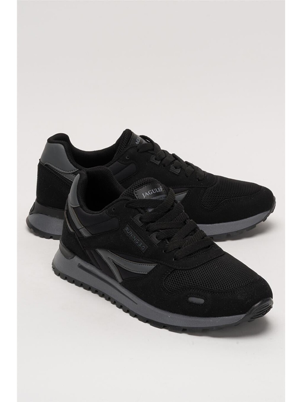 Erkek Ortopedik Günlük Yürüyüş Koşu Sneaker Spor Ayakkabı Siyah-3