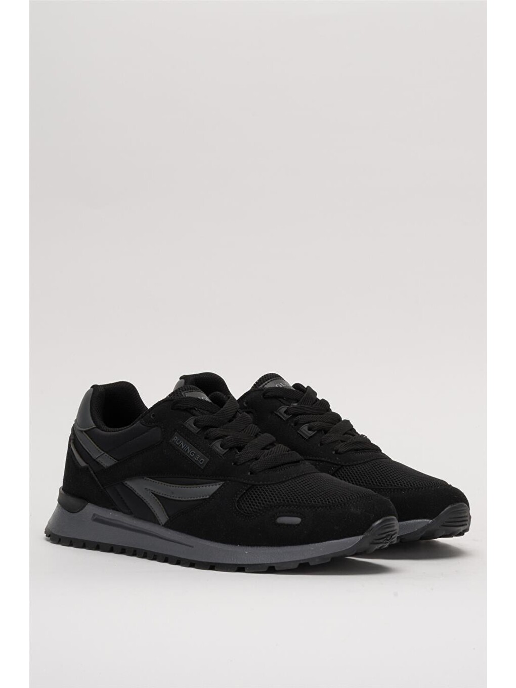Erkek Ortopedik Günlük Yürüyüş Koşu Sneaker Spor Ayakkabı Siyah-6