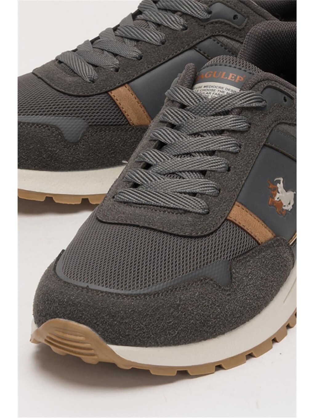 Gri Erkek Ortopedik Günlük Yürüyüş Koşu Sneaker Spor Ayakkabı Füme-7