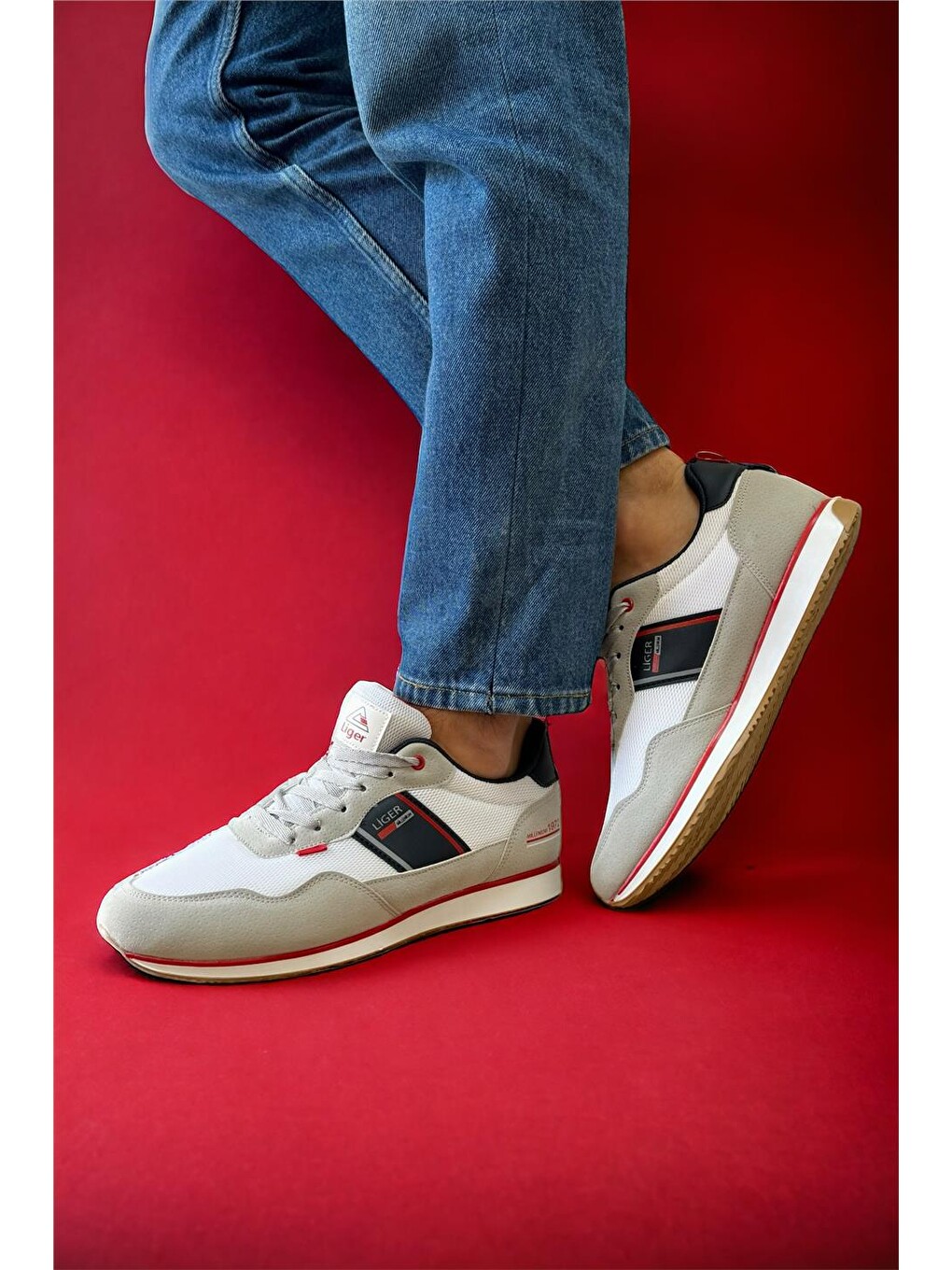 Erkek Günlük Sneaker Spor Ayakkabı Beyaz - Lacivert-14
