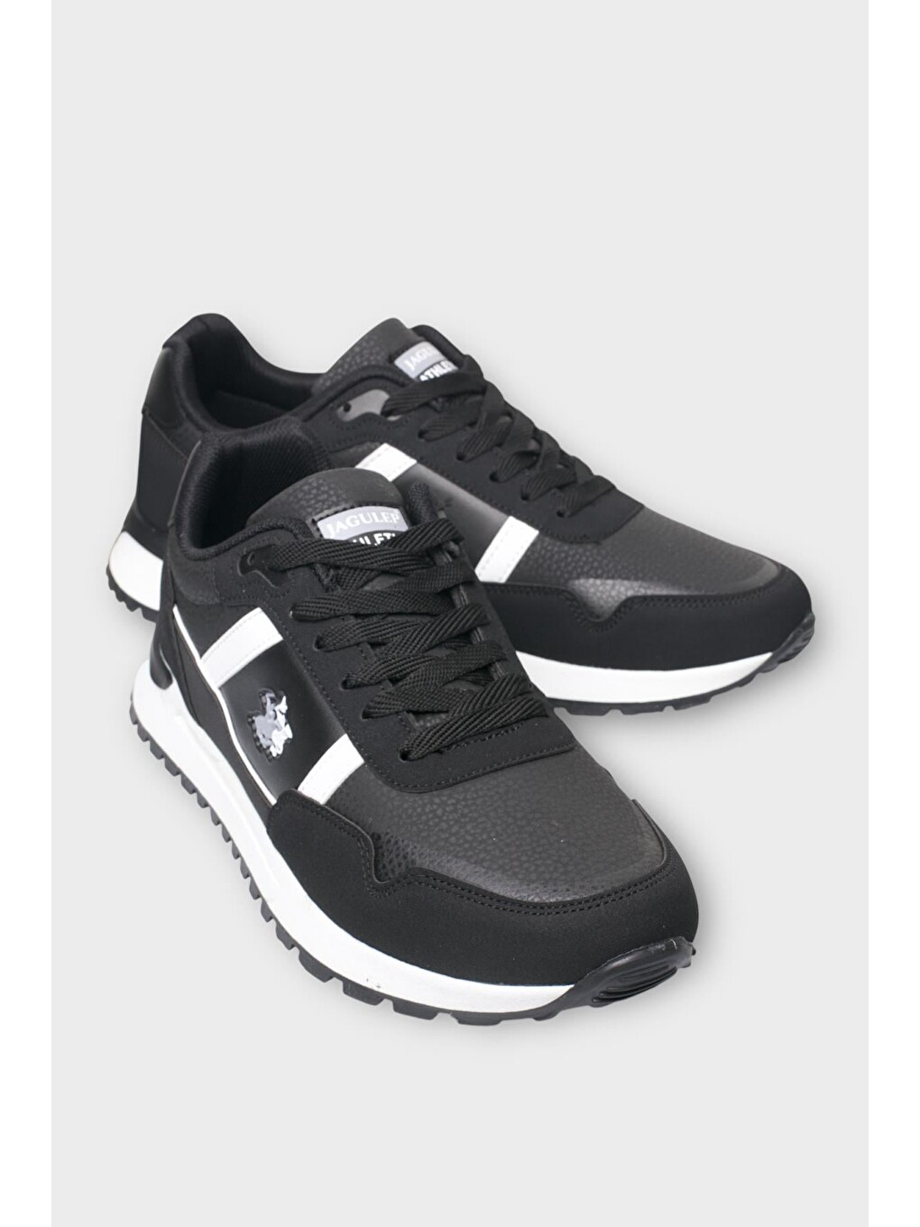 Erkek Ortopedik Cilt Günlük Yürüyüş Koşu Sneaker Spor Ayakkabı Siyah - Beyaz-3