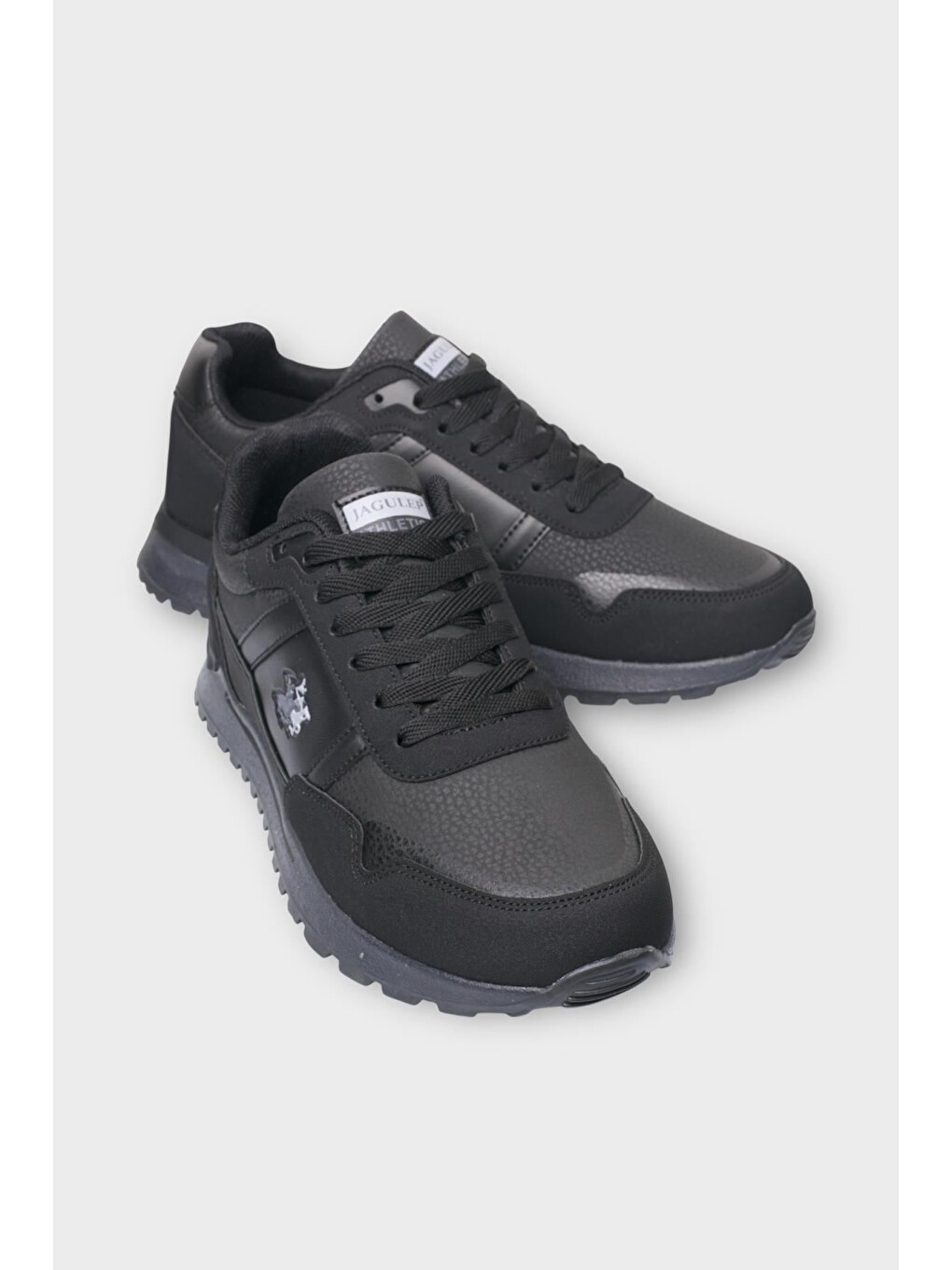 Erkek Ortopedik Cilt Günlük Yürüyüş Koşu Sneaker Spor Ayakkabı Siyah-1