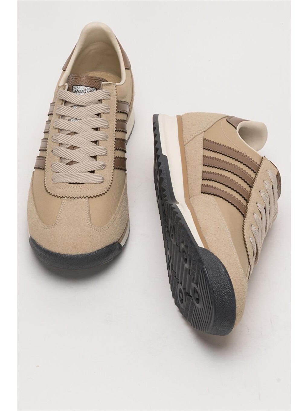 Erkek Günlük Rahat Taban Yumuşak Hafif Sneaker Bağcıklı Spor Ayakkabı Bej - Kahverengi-11