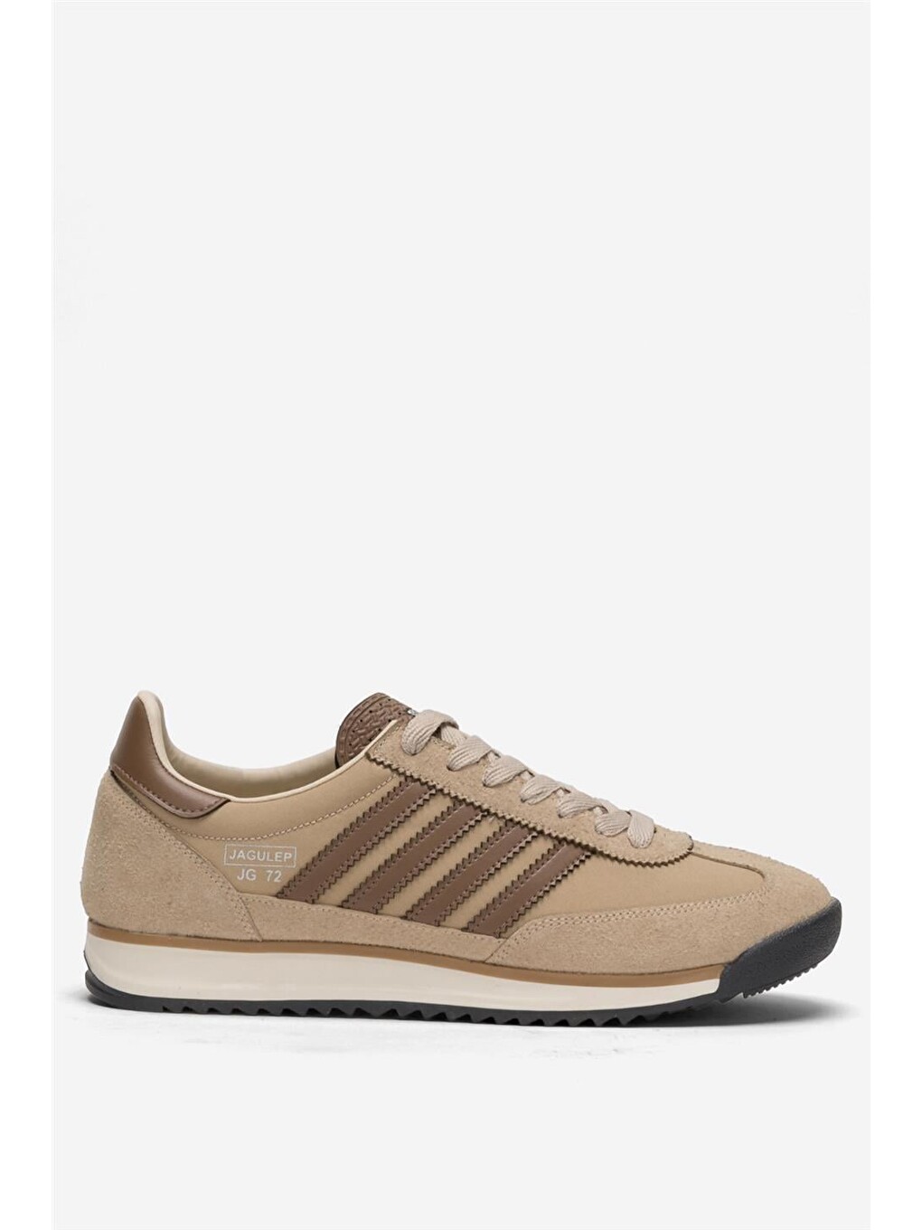 Erkek Günlük Rahat Taban Yumuşak Hafif Sneaker Bağcıklı Spor Ayakkabı Bej - Kahverengi-1