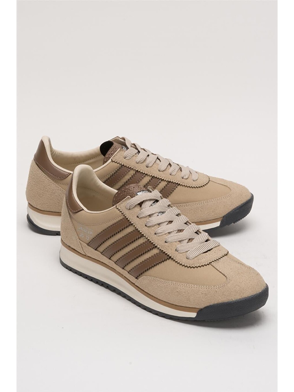 Erkek Günlük Rahat Taban Yumuşak Hafif Sneaker Bağcıklı Spor Ayakkabı Bej - Kahverengi-3