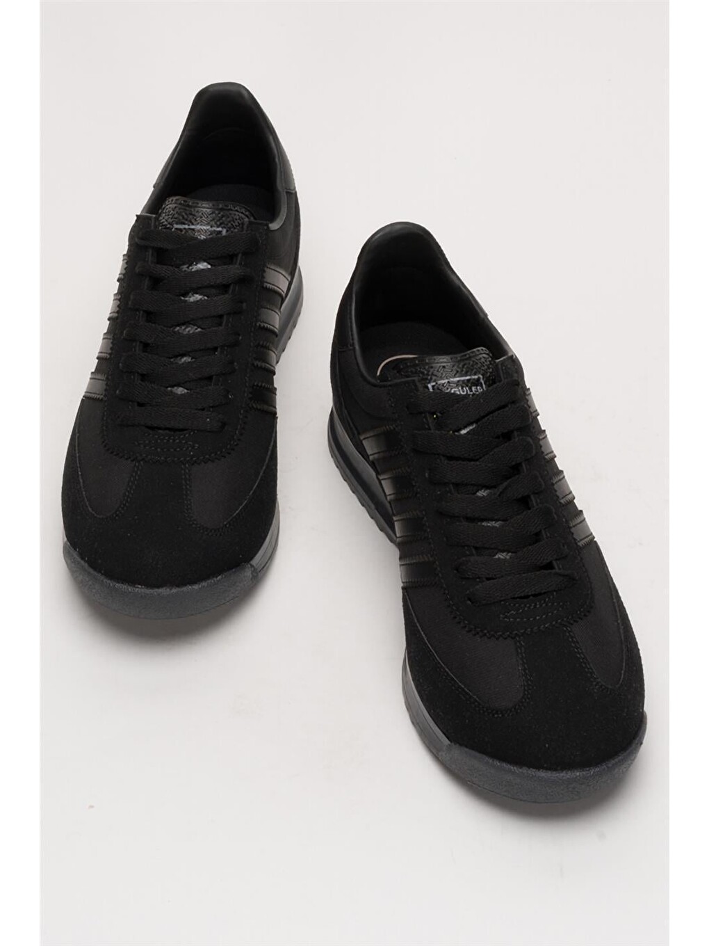 Erkek Günlük Rahat Taban Yumuşak Hafif Sneaker Bağcıklı Spor Ayakkabı Siyah-10