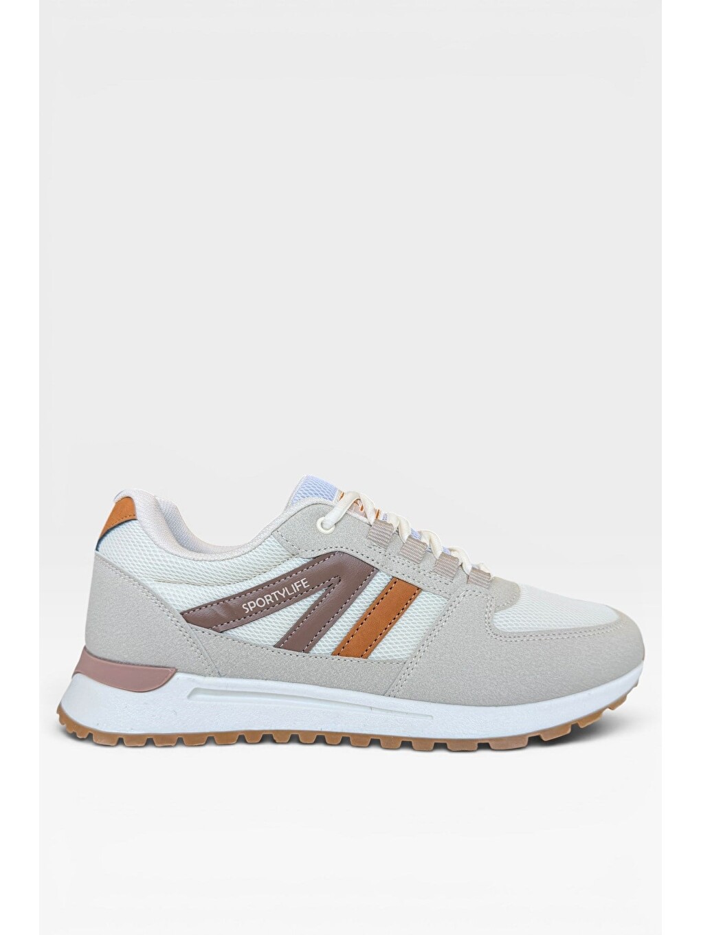Erkek Ortopedik Airfile Günlük Yürüyüş Koşu Sneaker Spor Ayakkabı Bej-1